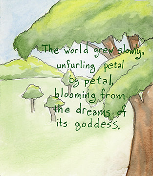 History of a World, In the Beginning, watercolor.