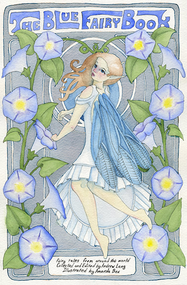 Lang Fairy Book cover series, Blue, watercolor.