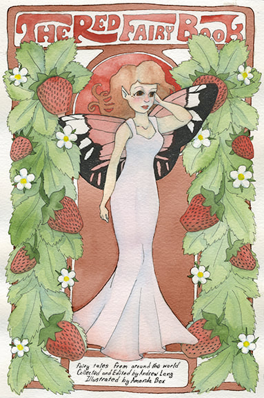 Lang Fairy Book cover series, Red, watercolor.
